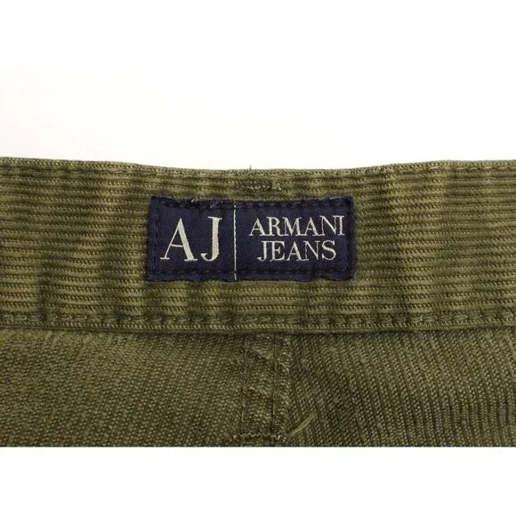 Armani Jeans Men's Simin T Vintage Corduroy Straight Leg Jeans Green Sz 33X33 - Picture 10 of 15